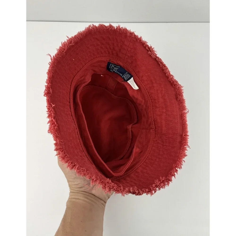 Polo Ralph Lauren Red Beach Bucket Hat Pony Logo Boys 8-10
